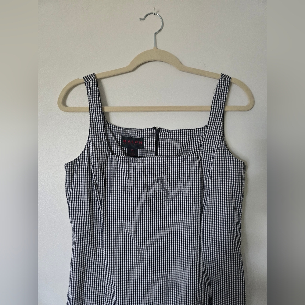 Vintage RALPH Ralph Lauren Black White Gingham Sleeveless Dress Size 10 - Picture 4 of 9